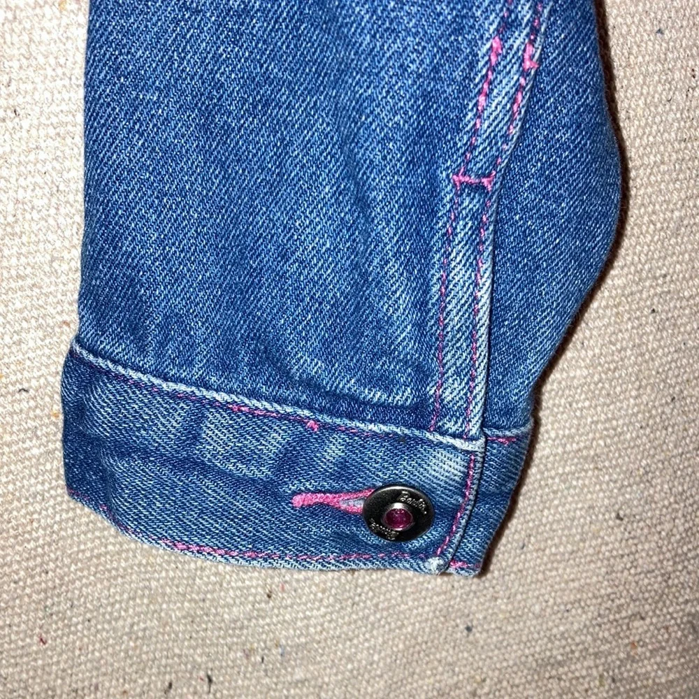 Vintage Girl’s Y2K Barbie denim jean jacket Embroidered Rhinestones 10-12 New